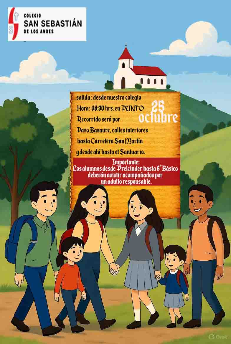 Invitación Caminata Santuario Santa Teresa de Los Andes